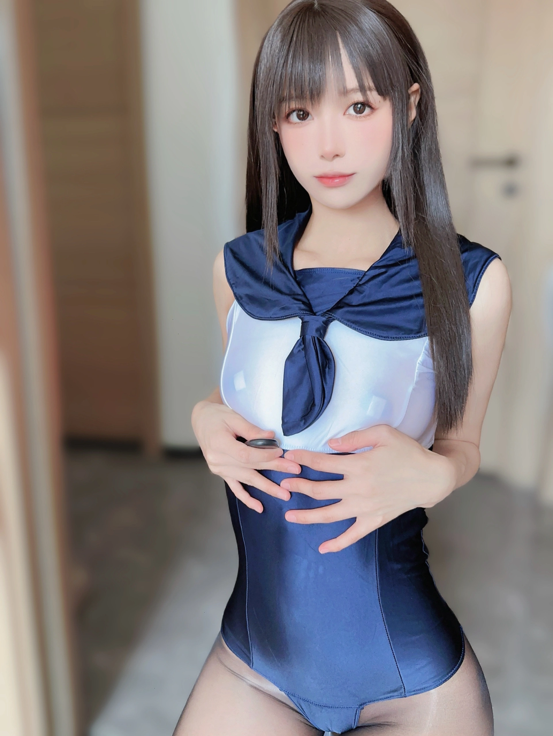 布丁大法 – NO.067 蓝色连体泳衣 3